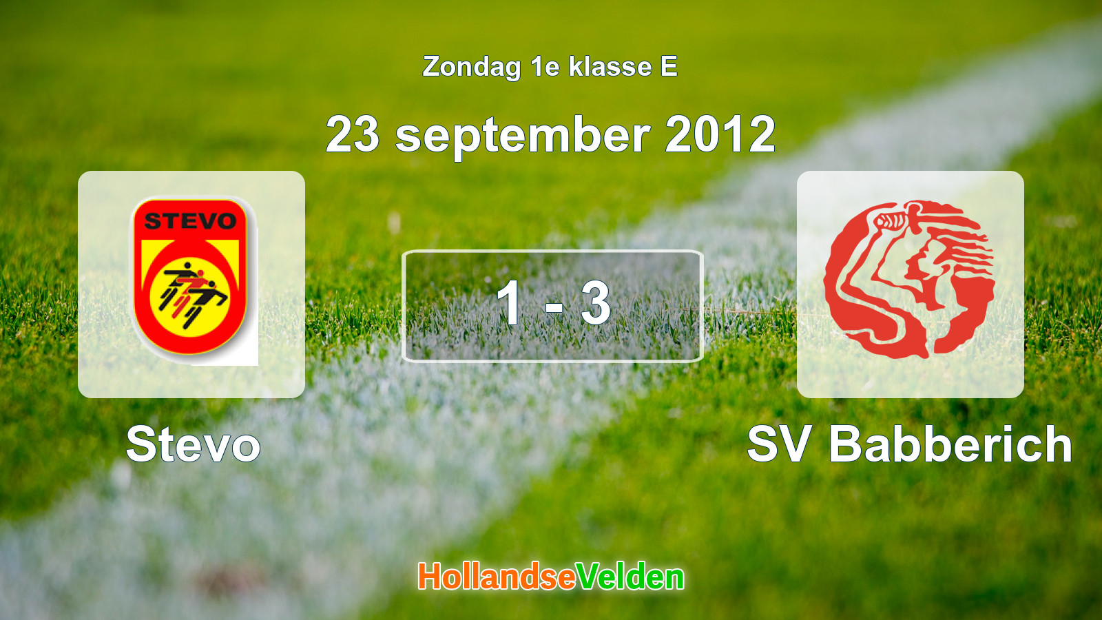 Gespeelde wedstrijd: Stevo - SV Babberich 1 - 3 (23 september 2012)