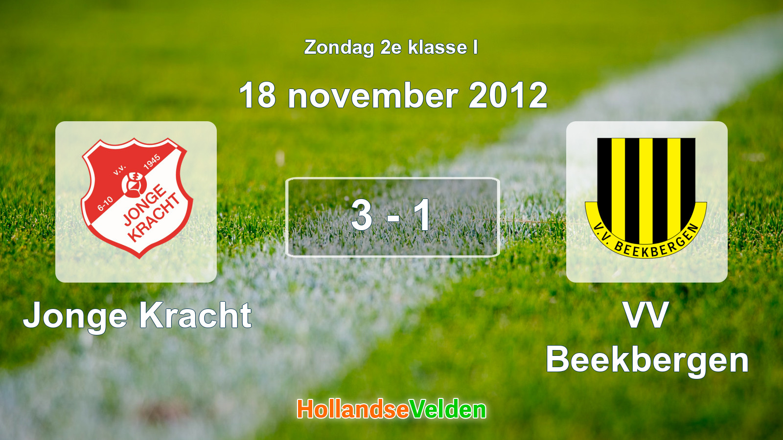 Gespeelde wedstrijd: Jonge Kracht - VV Beekbergen 3 - 1 (18 november 2012)