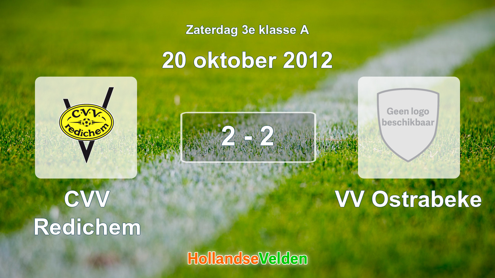 Gespeelde wedstrijd: CVV Redichem - VV Ostrabeke 2 - 2 (20 oktober 2012)