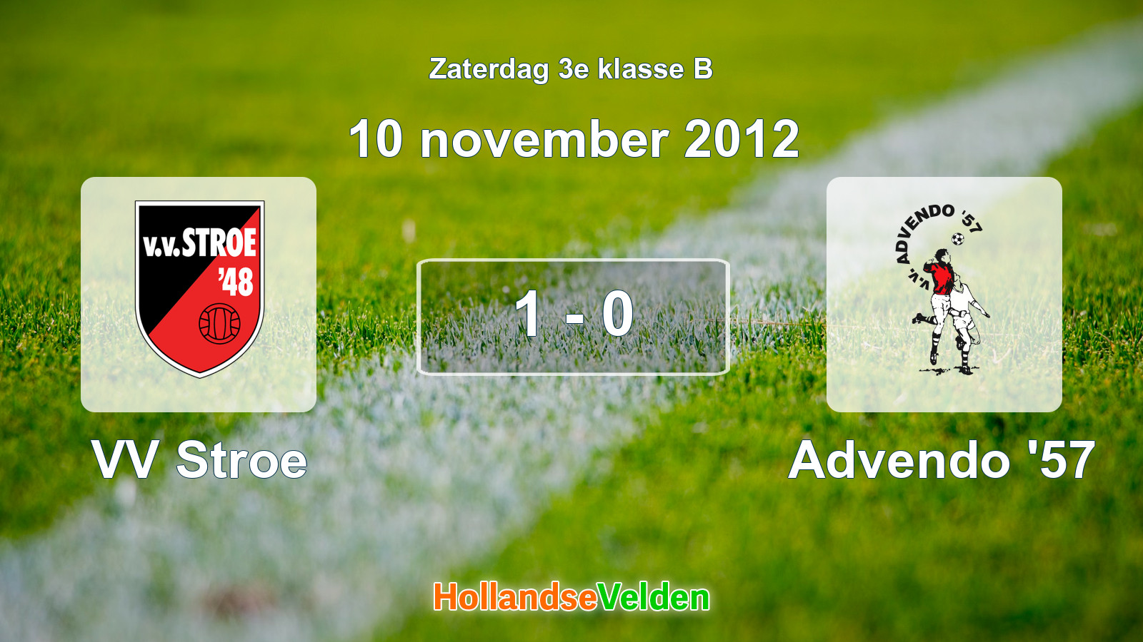 Gespeelde wedstrijd: VV Stroe - Advendo '57 1 - 0 (10 november 2012)