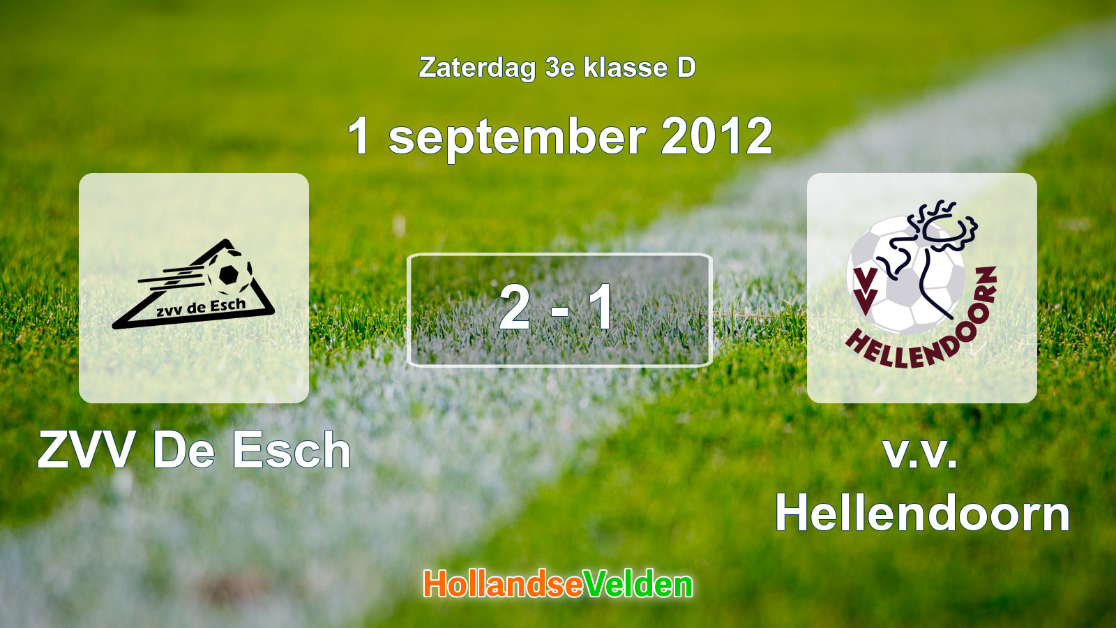 Gespeelde wedstrijd: ZVV De Esch - v.v. Hellendoorn 2 - 1 (1 september 2012)