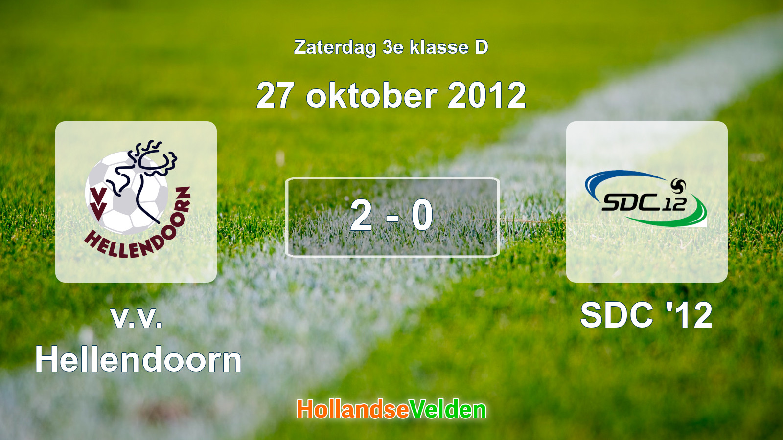 Gespeelde wedstrijd: v.v. Hellendoorn - SDC '12 2 - 0 (27 oktober 2012)