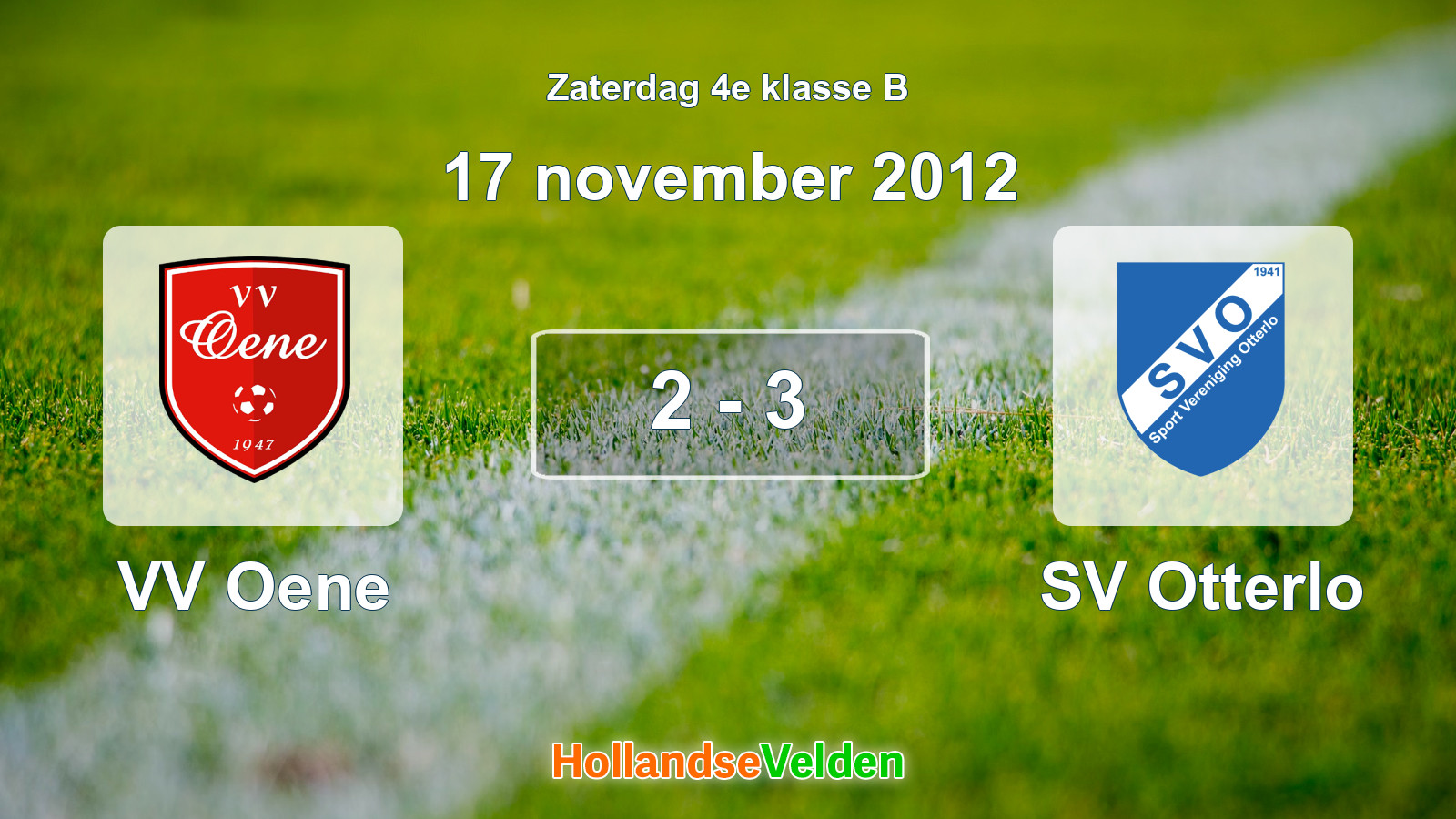 Gespeelde wedstrijd: VV Oene - SV Otterlo 2 - 3 (17 november 2012)