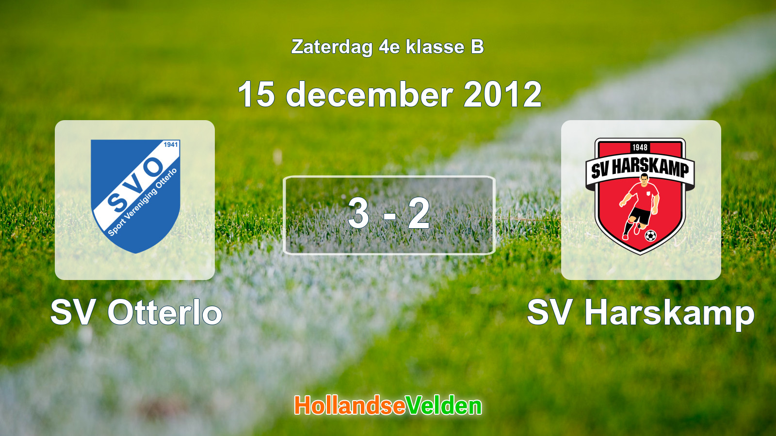 Gespeelde wedstrijd: SV Otterlo - SV Harskamp 3 - 2 (15 december 2012)