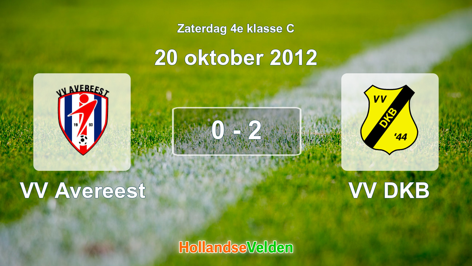 Gespeelde wedstrijd: VV Avereest - VV DKB 0 - 2 (20 oktober 2012)