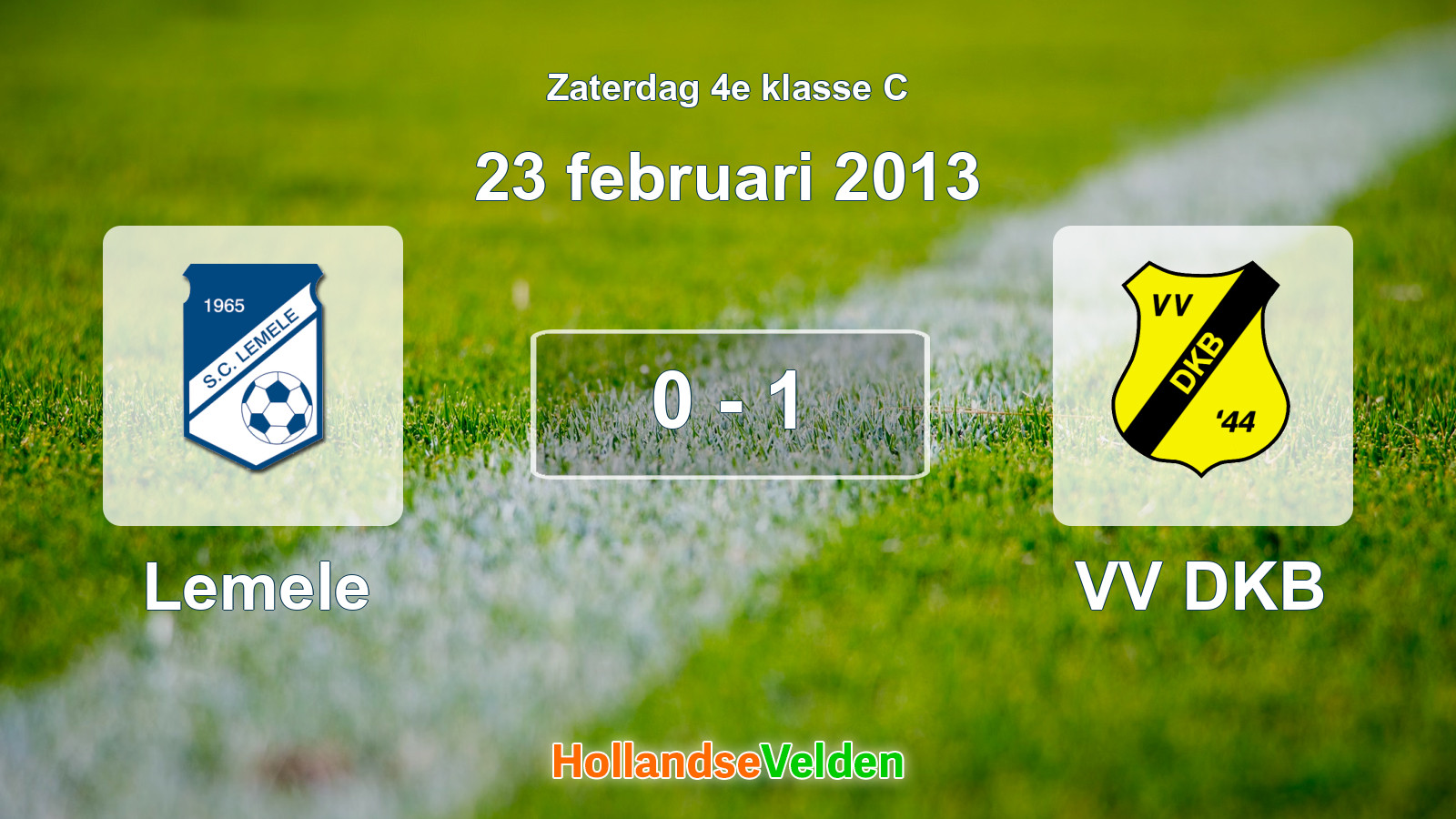 Gespeelde wedstrijd: Lemele - VV DKB 0 - 1 (23 februari 2013)