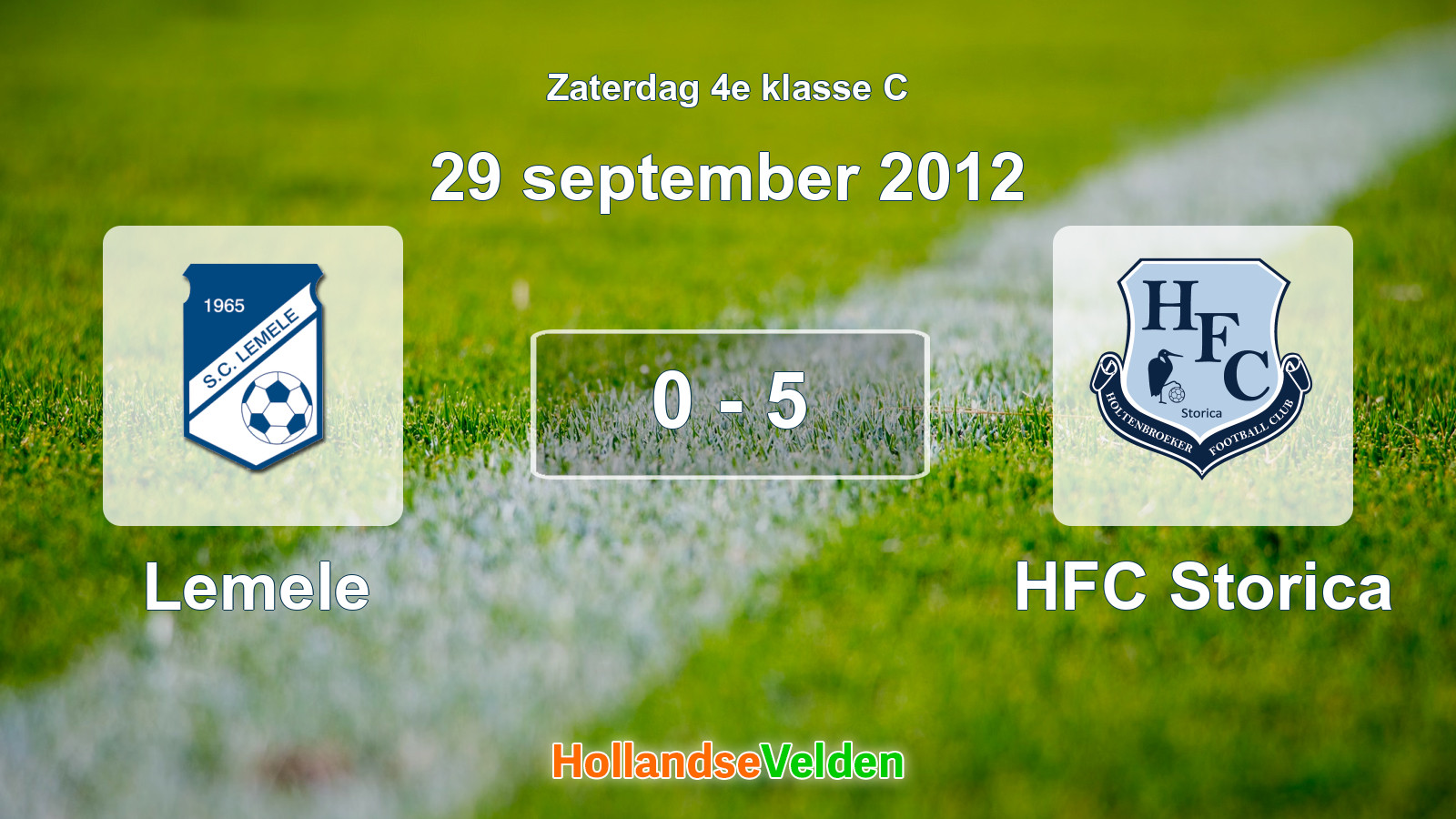 Gespeelde wedstrijd: Lemele - HFC Storica 0 - 5 (29 september 2012)