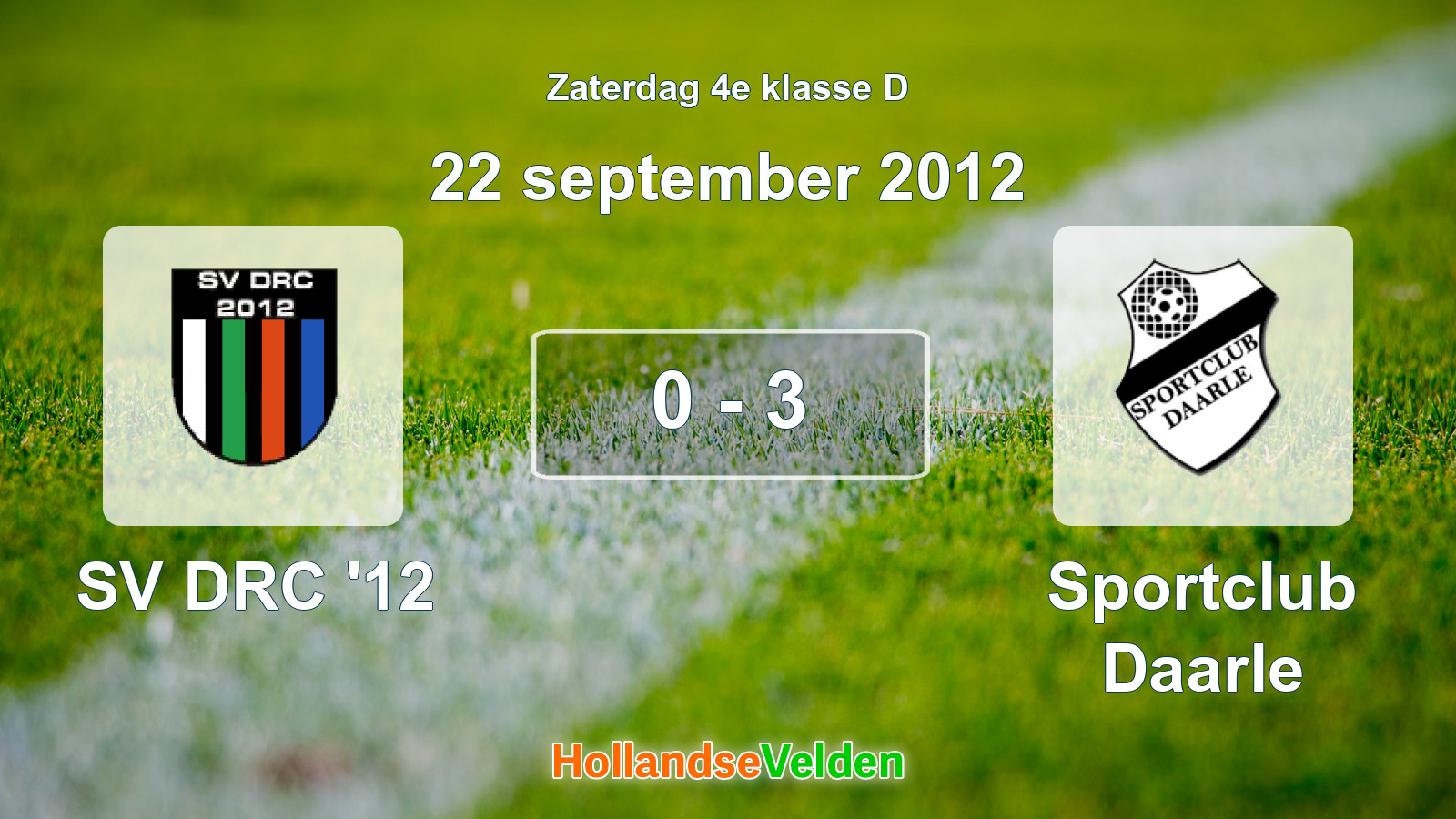 Gespeelde wedstrijd: SV DRC '12 - Sportclub Daarle 0 - 3 (22 september 2012)