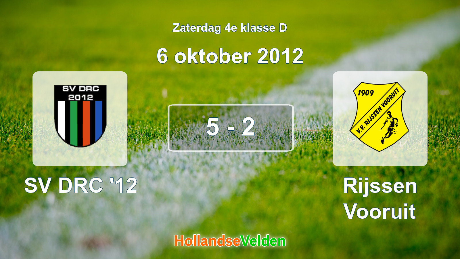 Gespeelde wedstrijd: SV DRC '12 - Rijssen Vooruit 5 - 2 (6 oktober 2012)
