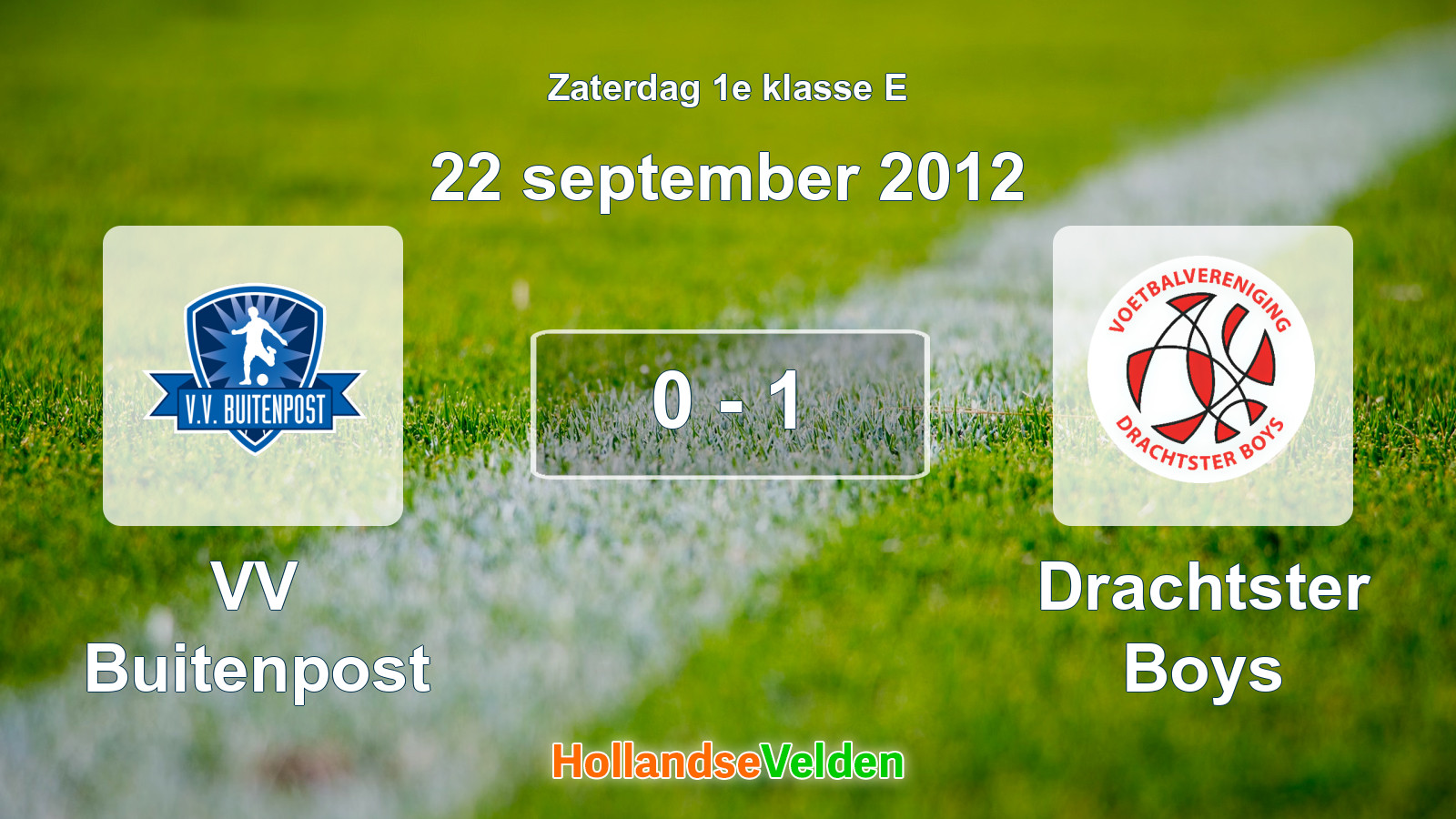 Gespeelde wedstrijd: VV Buitenpost - Drachtster Boys 0 - 1 (22 september 2012)
