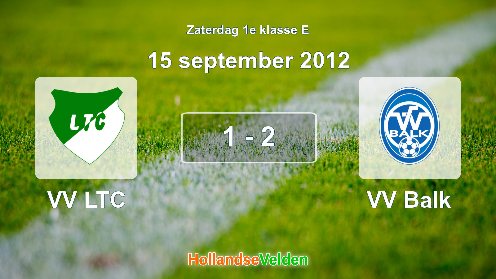 Gespeelde wedstrijd: VV LTC - VV Balk 1 - 2 (15 september 2012)