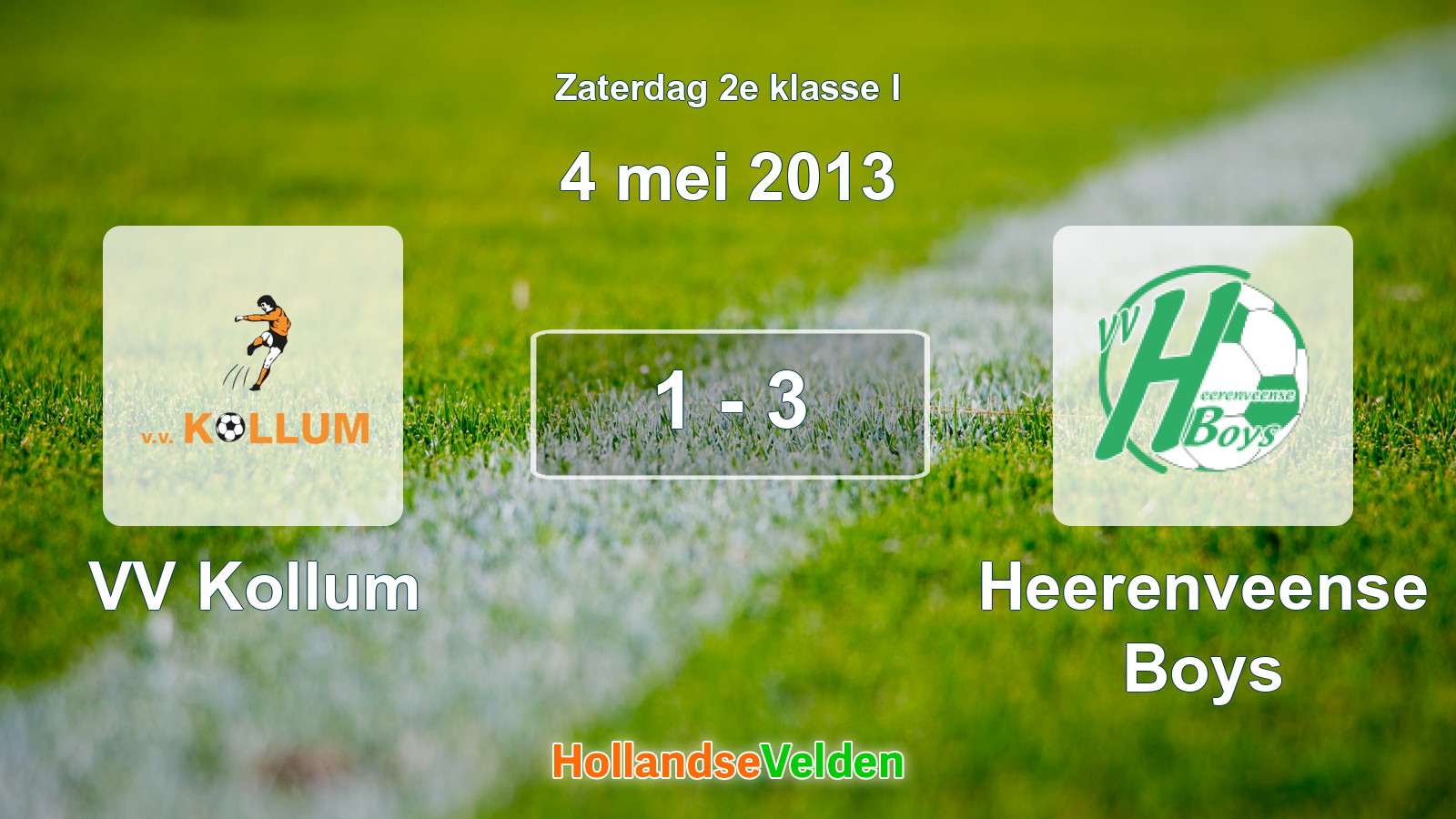 Gespeelde wedstrijd: VV Kollum - Heerenveense Boys 1 - 3 (4 mei 2013)