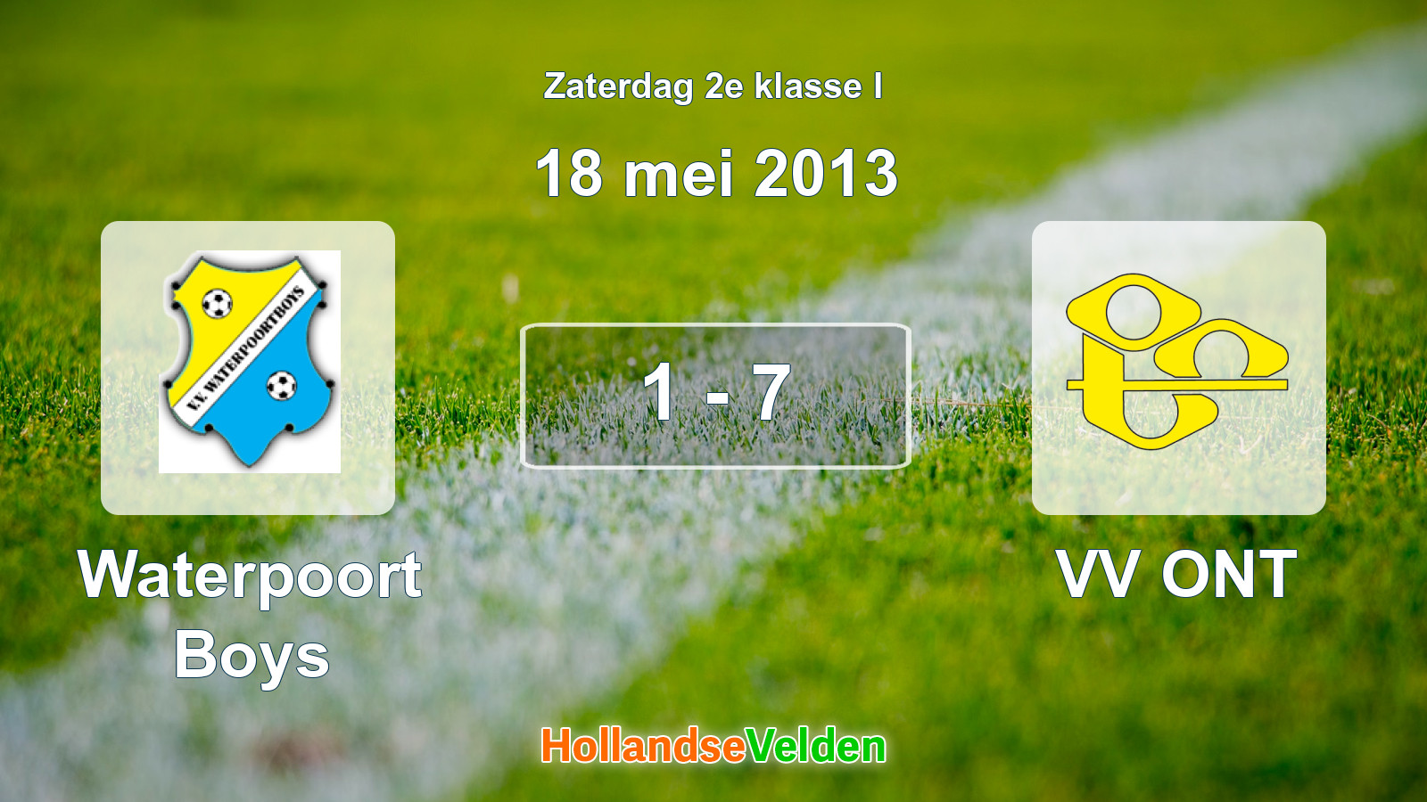 Gespeelde wedstrijd: Waterpoort Boys - VV ONT 1 - 7 (18 mei 2013)