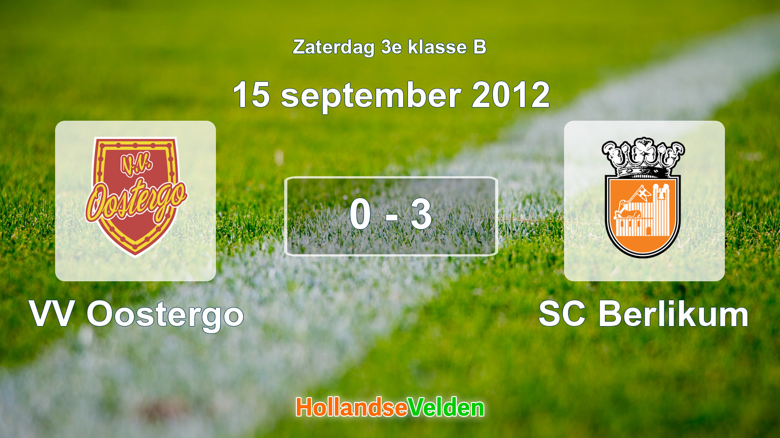 Gespeelde wedstrijd: VV Oostergo - SC Berlikum 0 - 3 (15 september 2012)