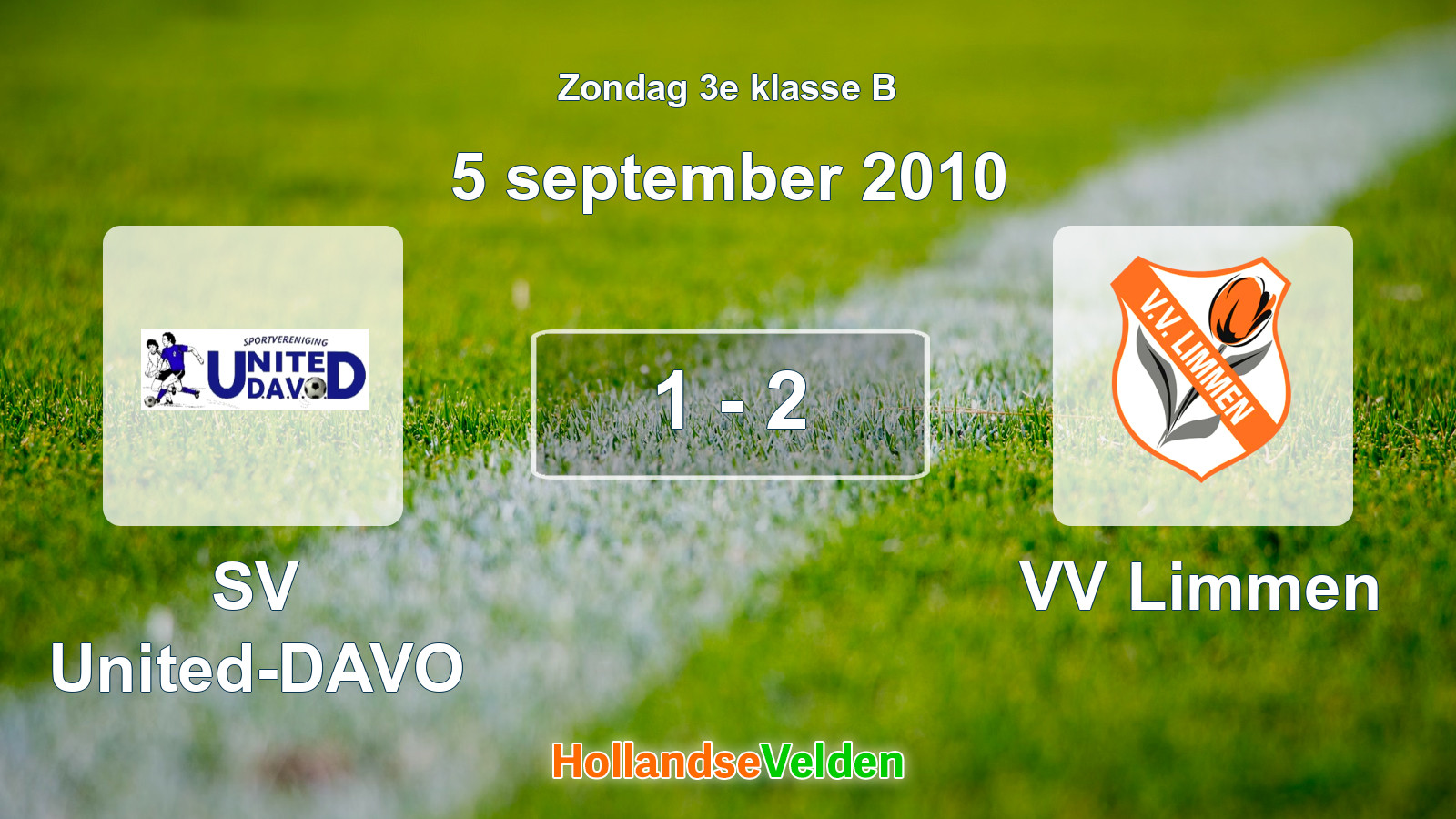 Gespeelde wedstrijd: SV United-DAVO - VV Limmen 1 - 2 (5 september 2010)