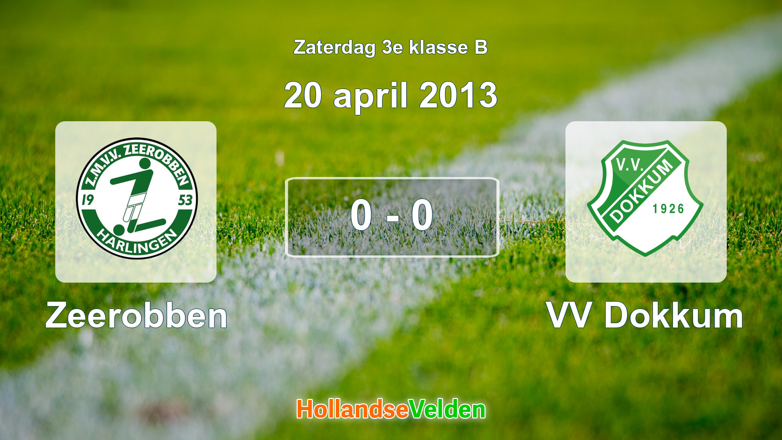 Gespeelde wedstrijd: Zeerobben - VV Dokkum 0 - 0 (20 april 2013)