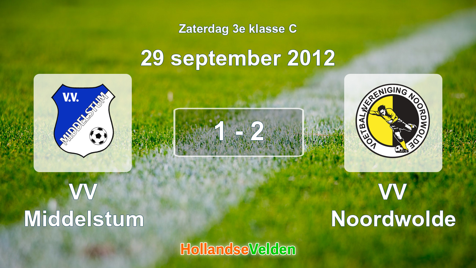 Gespeelde wedstrijd: VV Middelstum - VV Noordwolde 1 - 2 (29 september 2012)