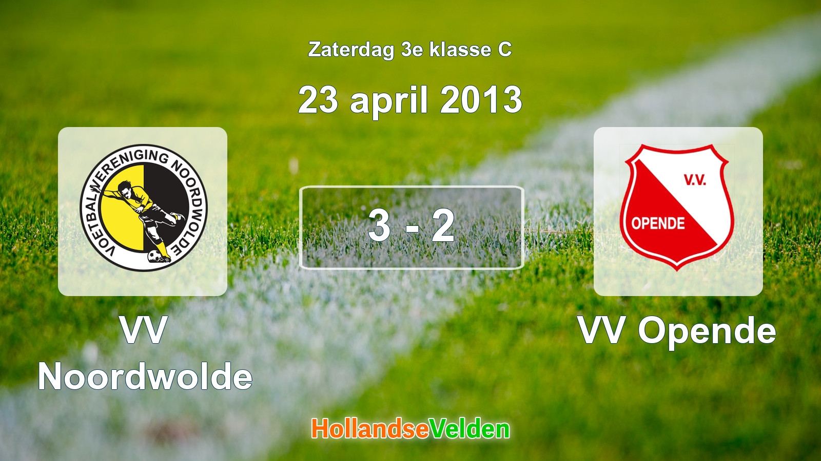 Gespeelde wedstrijd: VV Noordwolde - VV Opende 3 - 2 (23 april 2013)