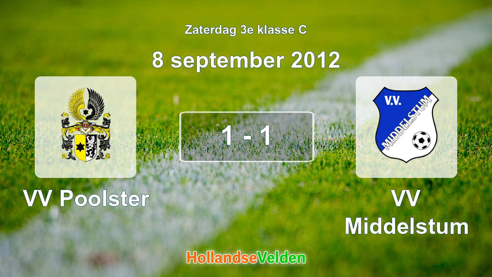 Gespeelde wedstrijd: VV Poolster - VV Middelstum 1 - 1 (8 september 2012)