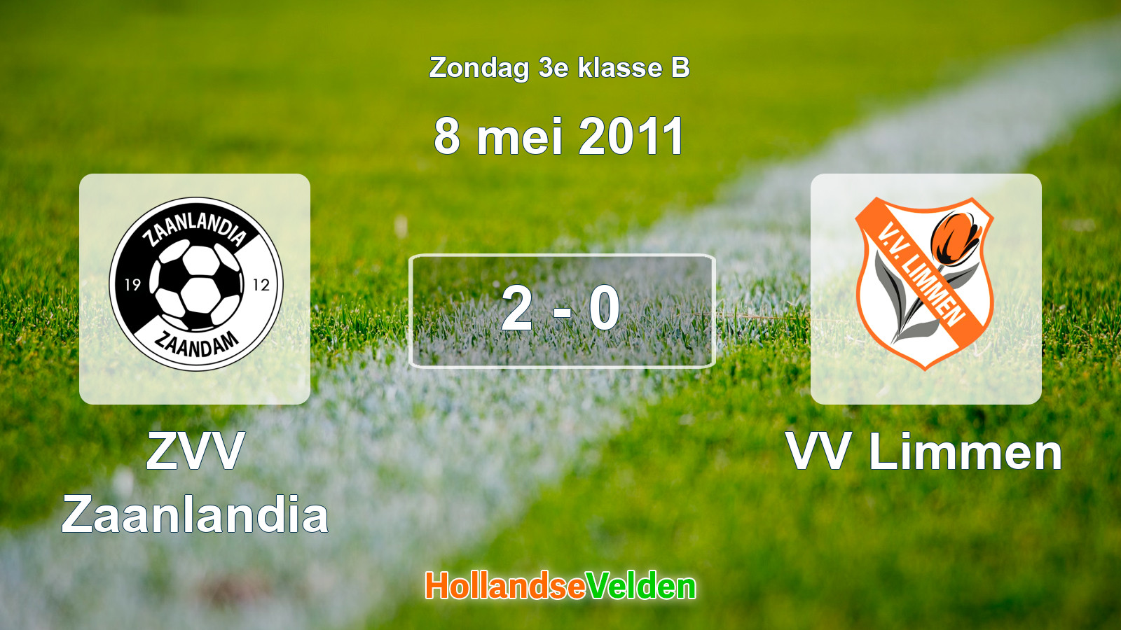 Gespeelde wedstrijd: ZVV Zaanlandia - VV Limmen 2 - 0 (8 mei 2011)