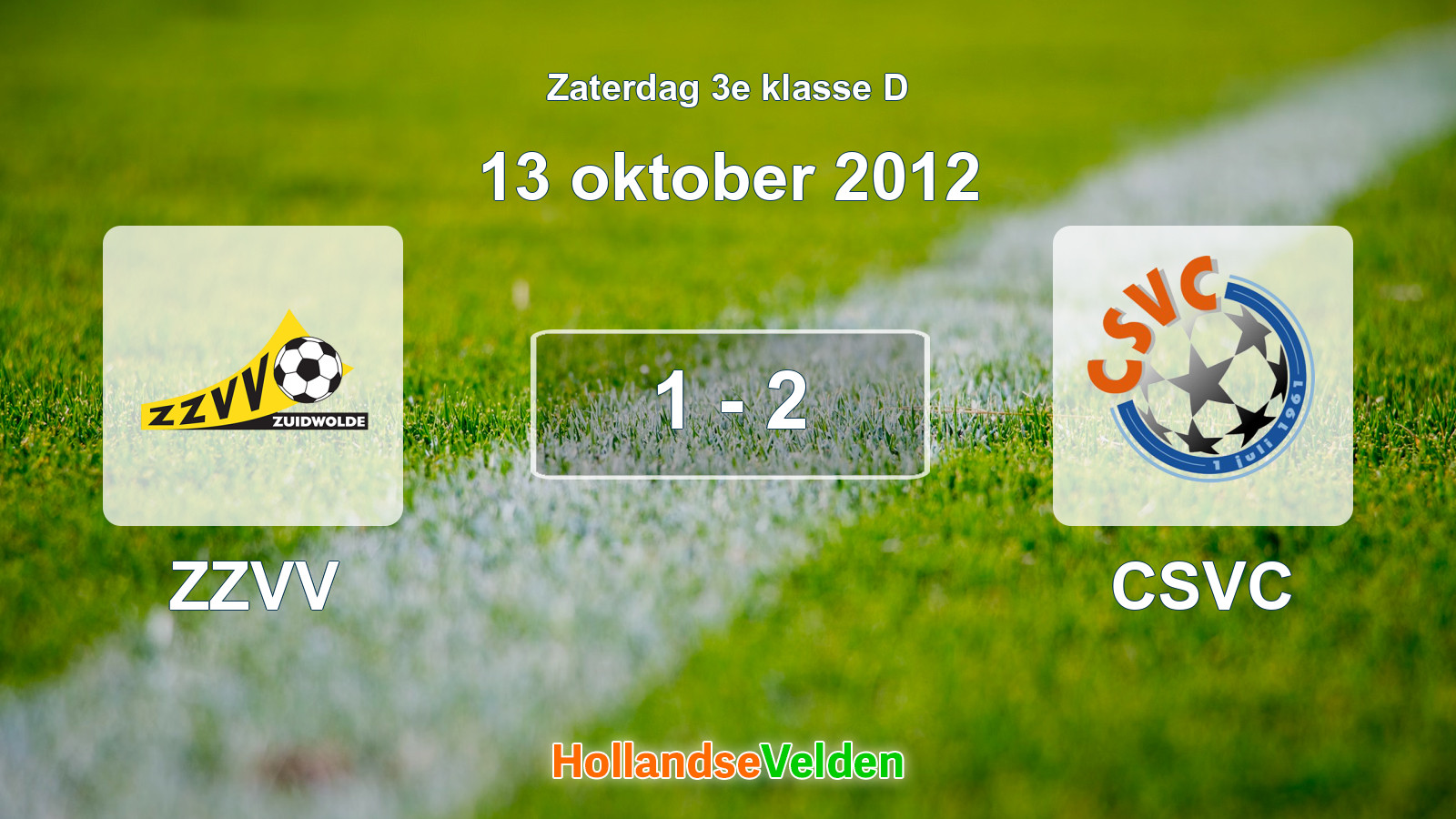 Gespeelde wedstrijd: ZZVV - CSVC 1 - 2 (13 oktober 2012)
