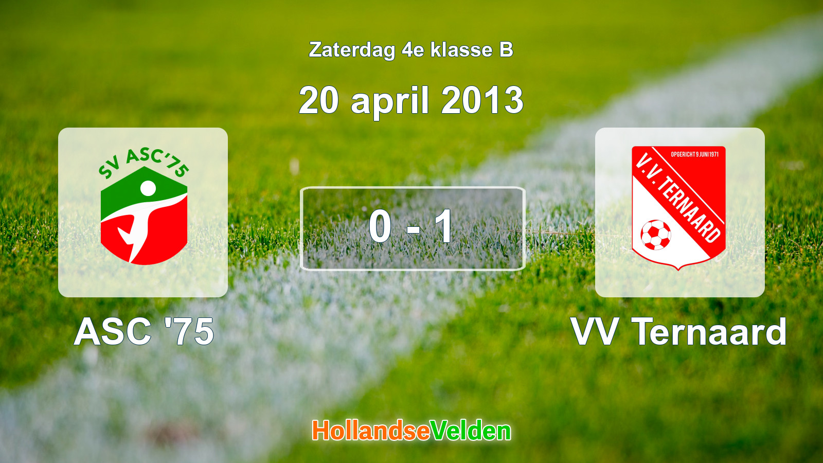 Gespeelde wedstrijd: ASC '75 - VV Ternaard 0 - 1 (20 april 2013)
