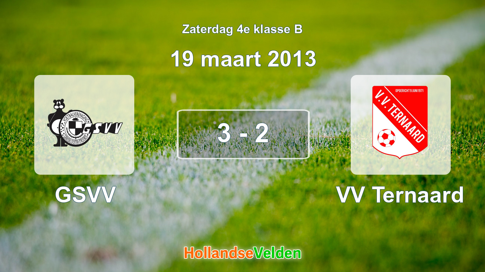 Gespeelde wedstrijd: GSVV - VV Ternaard 3 - 2 (19 maart 2013)