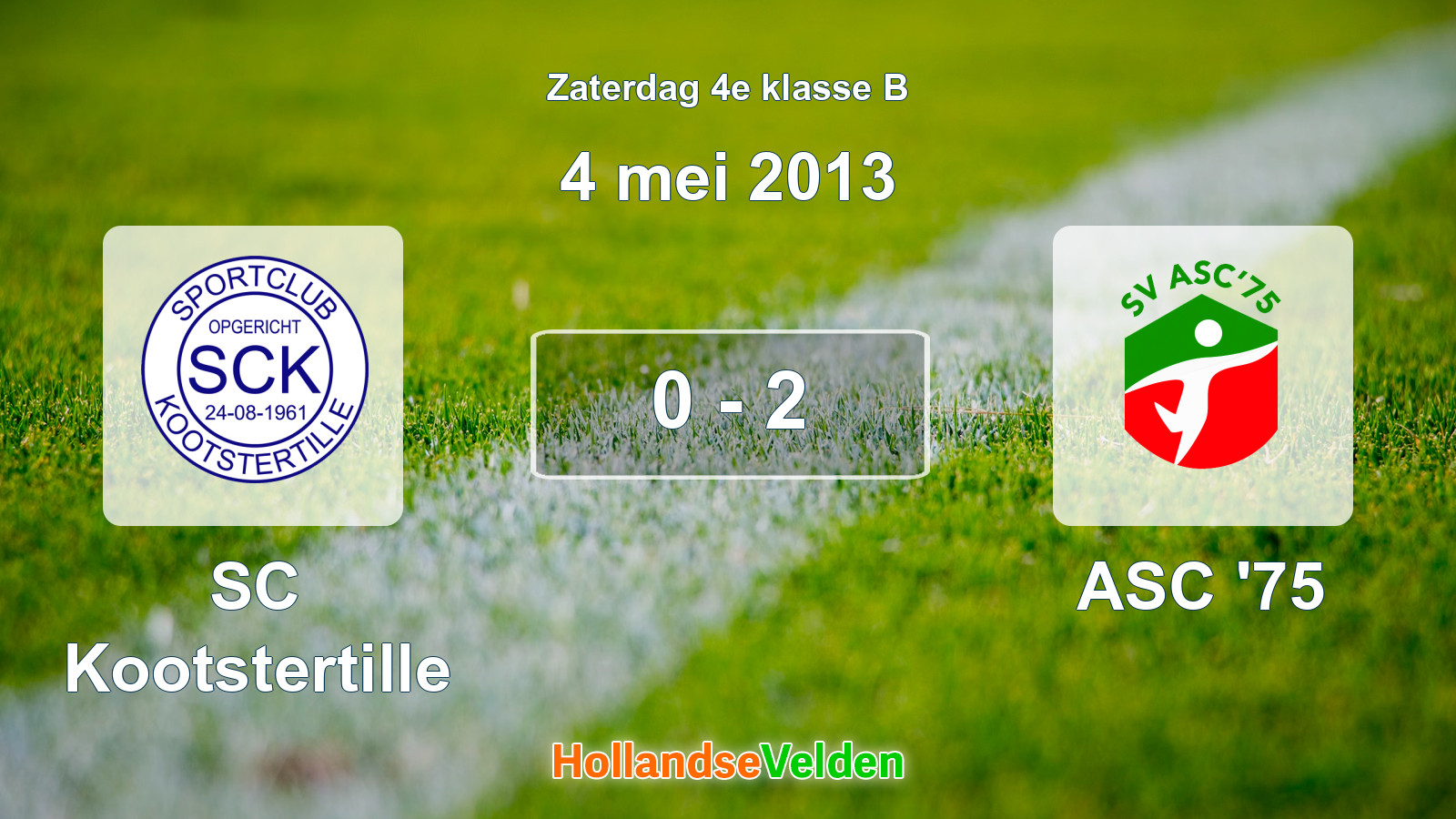 Gespeelde wedstrijd: SC Kootstertille - ASC '75 0 - 2 (4 mei 2013)