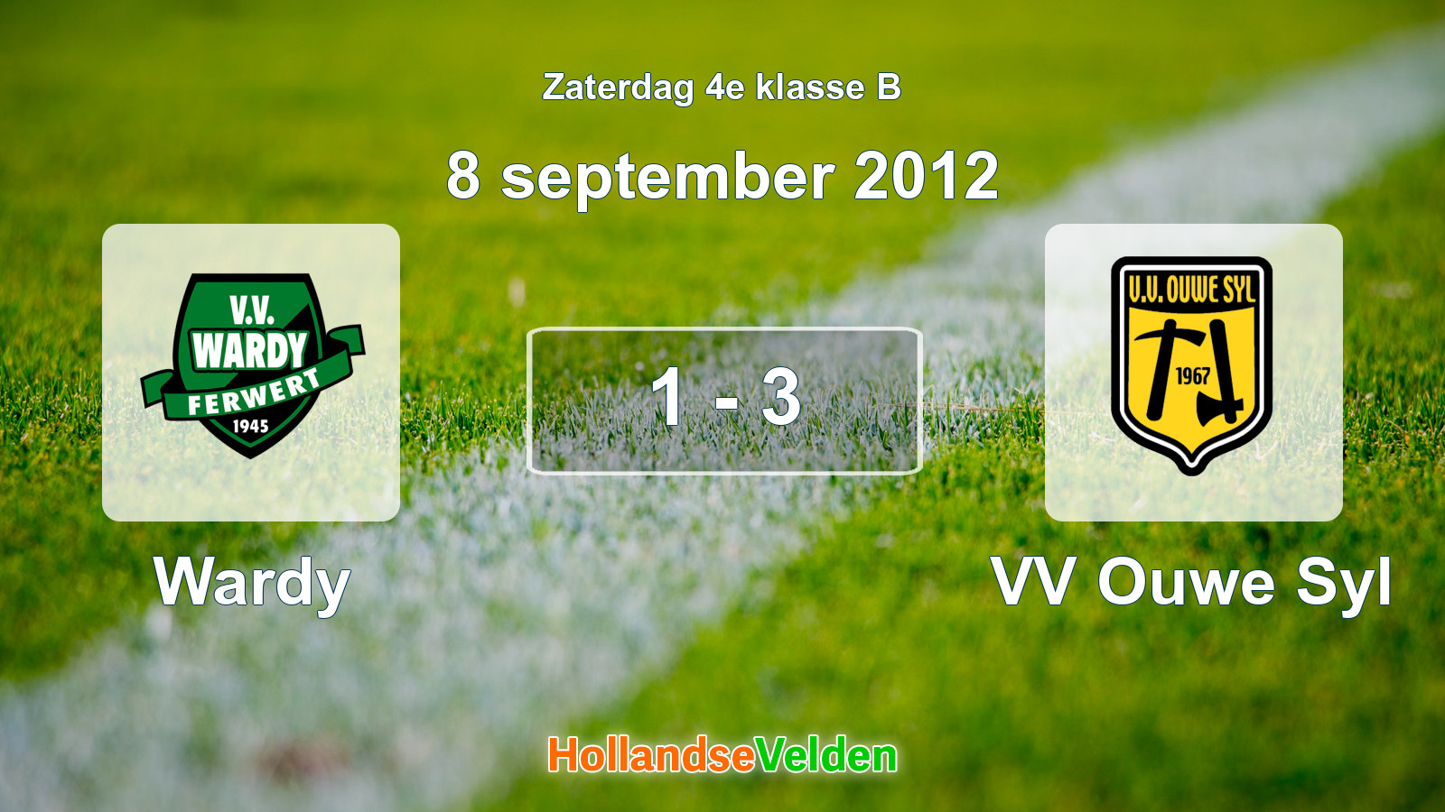 Gespeelde wedstrijd: Wardy - VV Ouwe Syl 1 - 3 (8 september 2012)