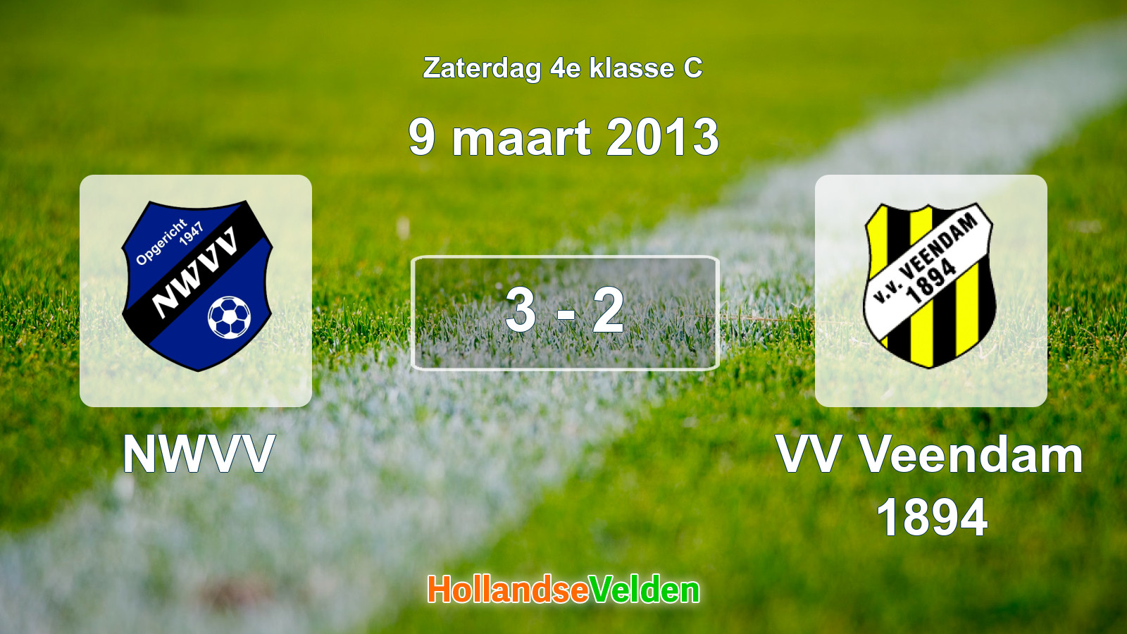 Gespeelde wedstrijd: NWVV - VV Veendam 1894 3 - 2 (9 maart 2013)
