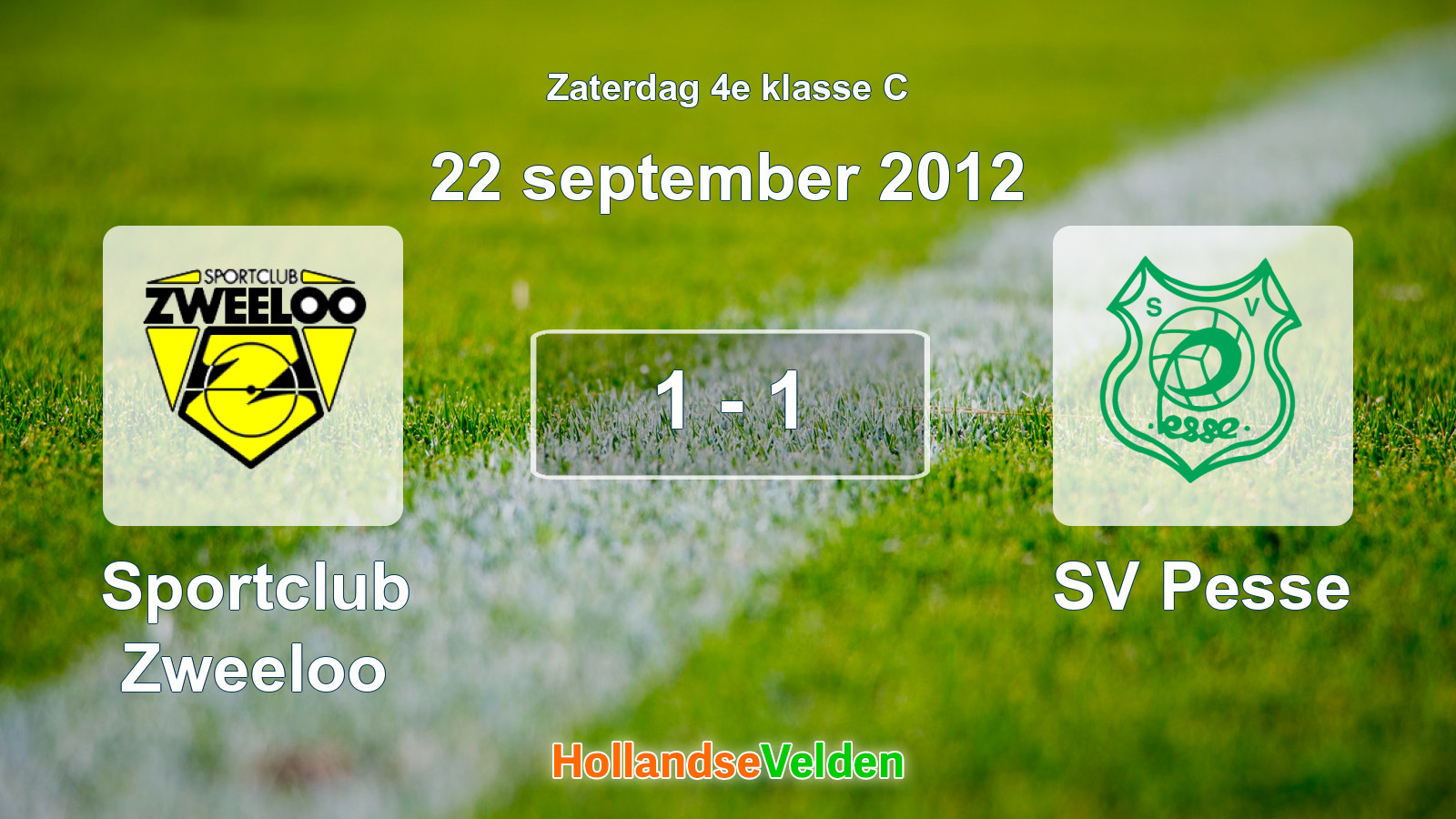 Gespeelde wedstrijd: Sportclub Zweeloo - SV Pesse 1 - 1 (22 september 2012)