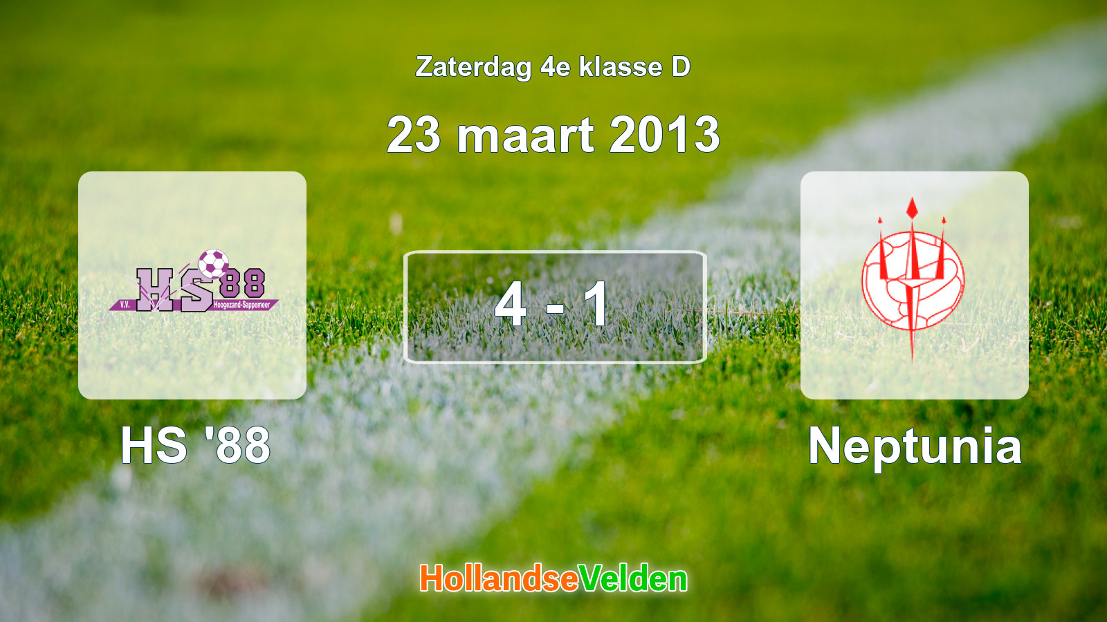 Gespeelde wedstrijd: HS '88 - Neptunia 4 - 1 (23 maart 2013)