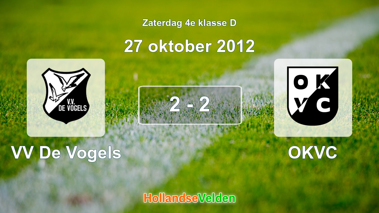 Gespeelde wedstrijd: VV De Vogels - OKVC 2 - 2 (27 oktober 2012)
