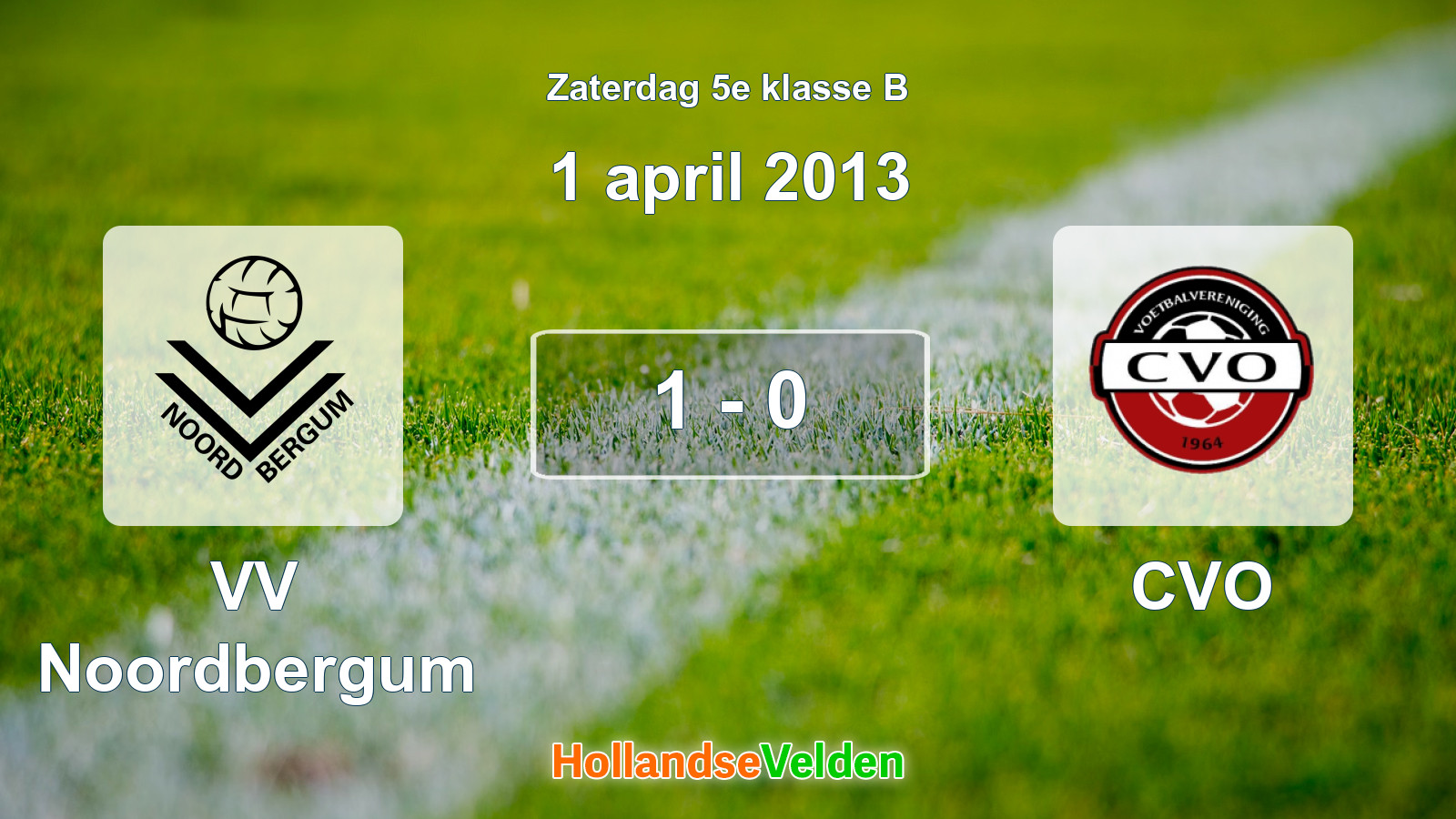 Gespeelde wedstrijd: VV Noordbergum - CVO 1 - 0 (1 april 2013)