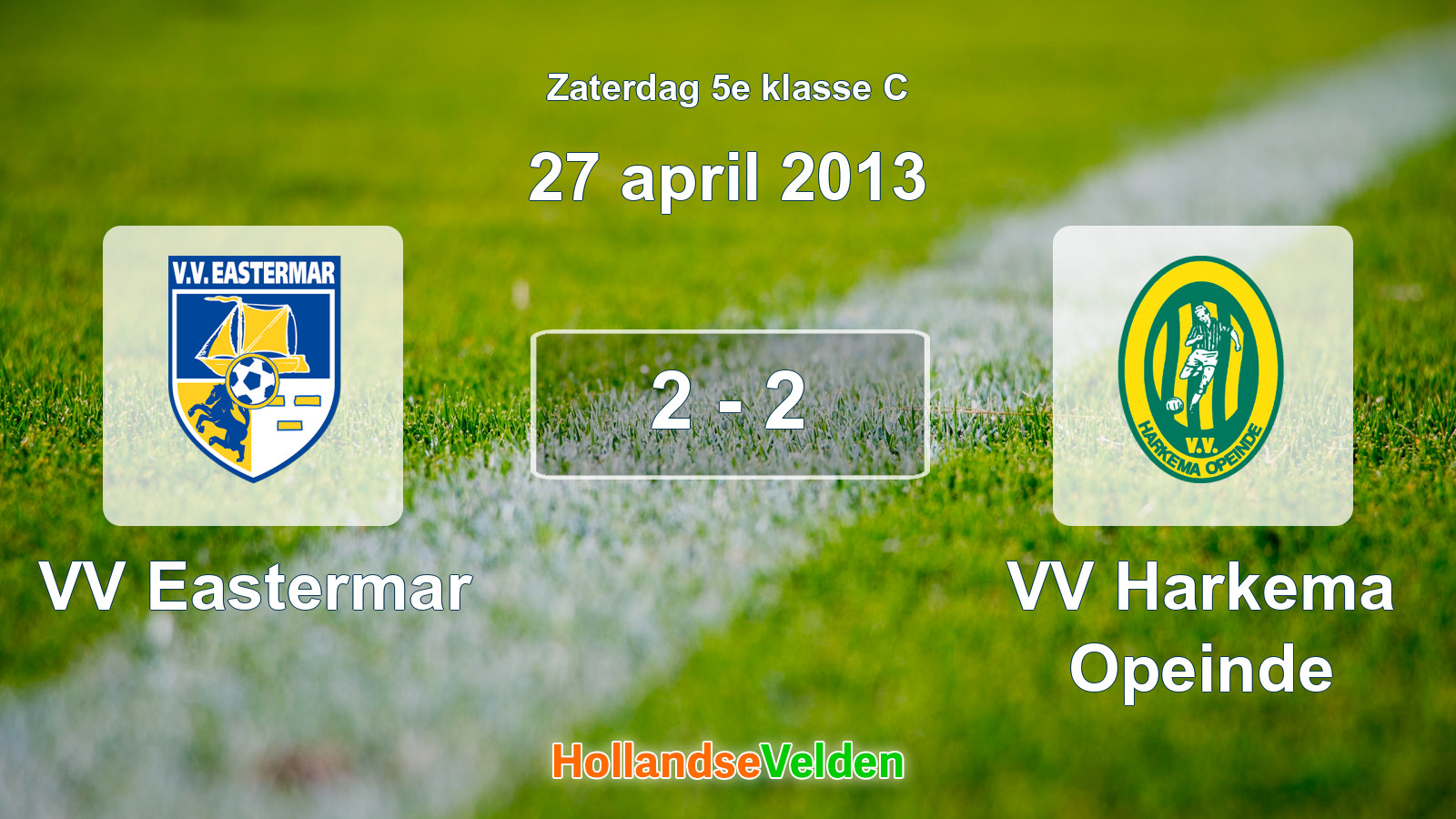 Gespeelde wedstrijd: VV Eastermar - VV Harkema Opeinde 2 - 2 (27 april 2013)