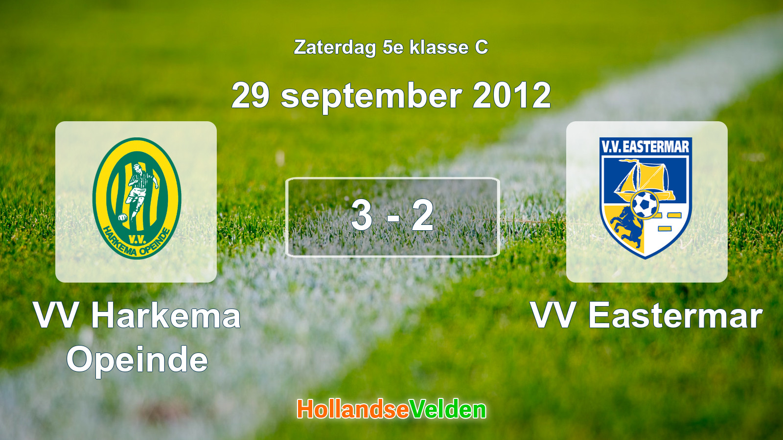 Gespeelde wedstrijd: VV Harkema Opeinde - VV Eastermar 3 - 2 (29 september 2012)