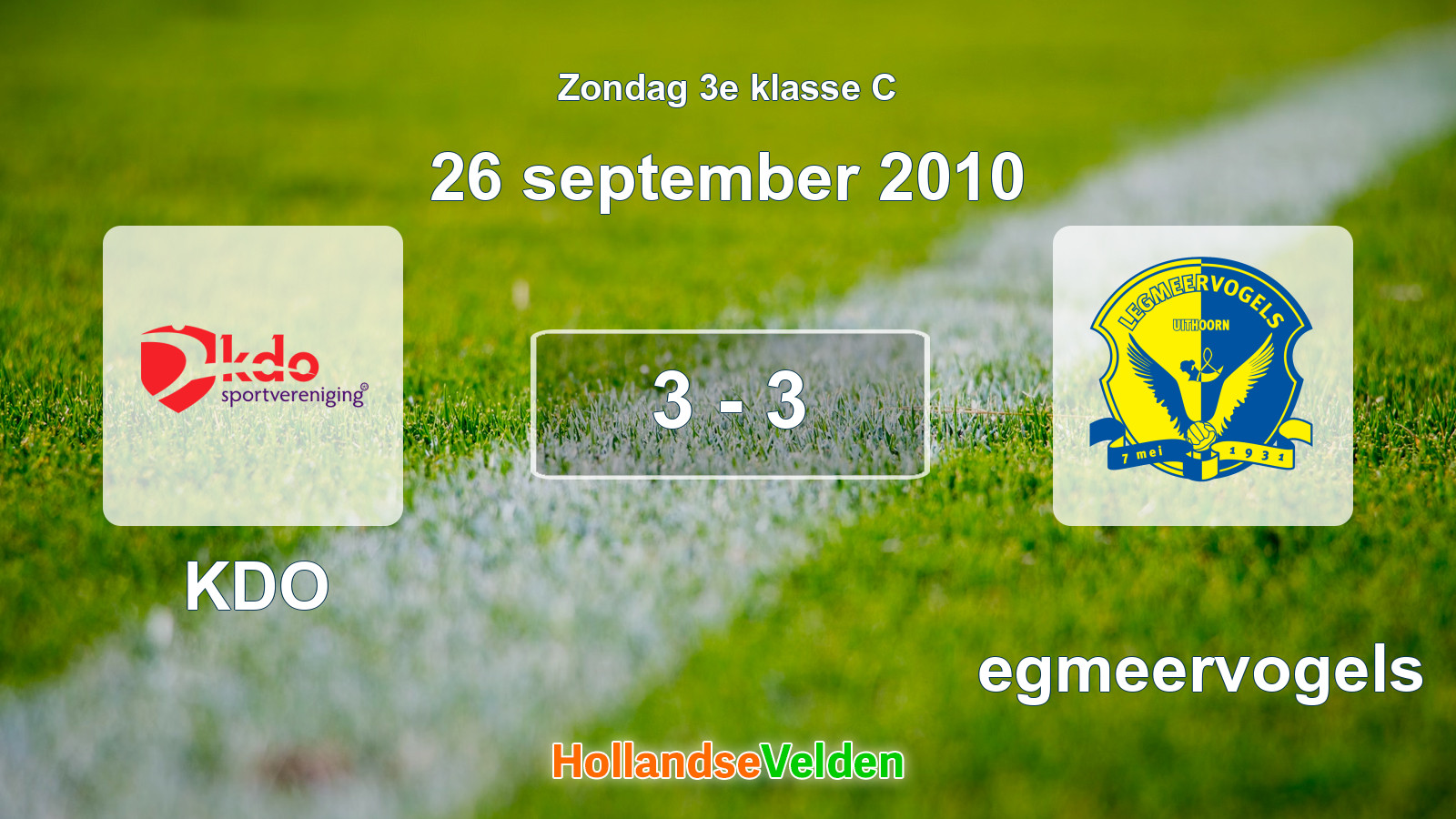 Gespeelde wedstrijd: KDO - Legmeervogels 3 - 3 (26 september 2010)