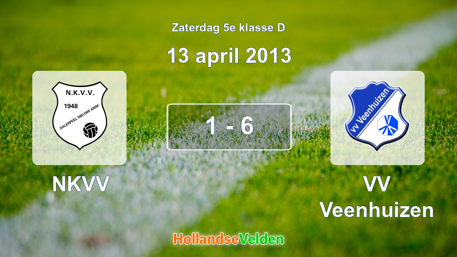 Gespeelde wedstrijd: NKVV - VV Veenhuizen 1 - 6 (13 april 2013)