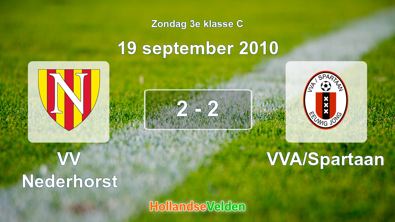 Gespeelde wedstrijd: VV Nederhorst - VVA/Spartaan 2 - 2 (19 september 2010)