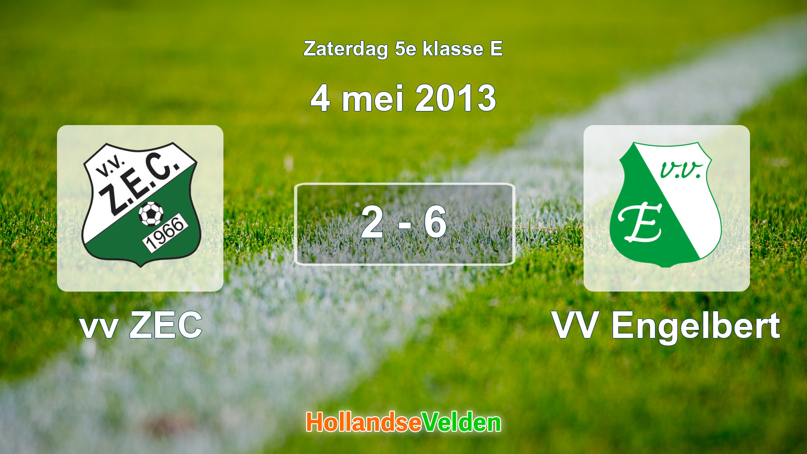 Gespeelde wedstrijd: vv ZEC - VV Engelbert 2 - 6 (4 mei 2013)