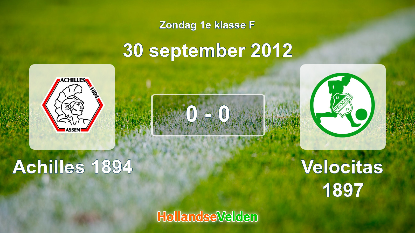 Gespeelde wedstrijd: Achilles 1894 - Velocitas 1897 0 - 0 (30 september 2012)