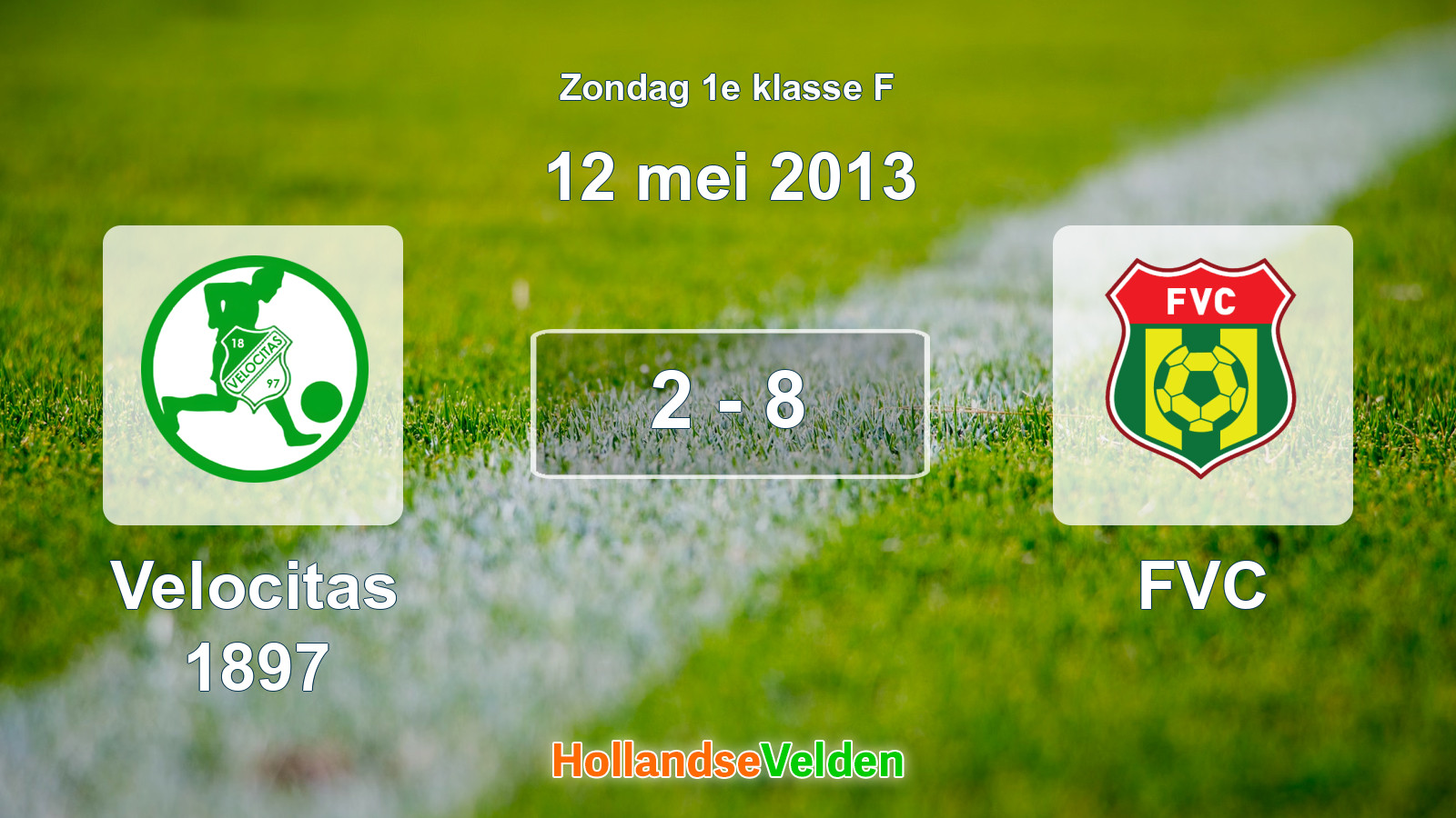 Gespeelde wedstrijd: Velocitas 1897 - FVC 2 - 8 (12 mei 2013)