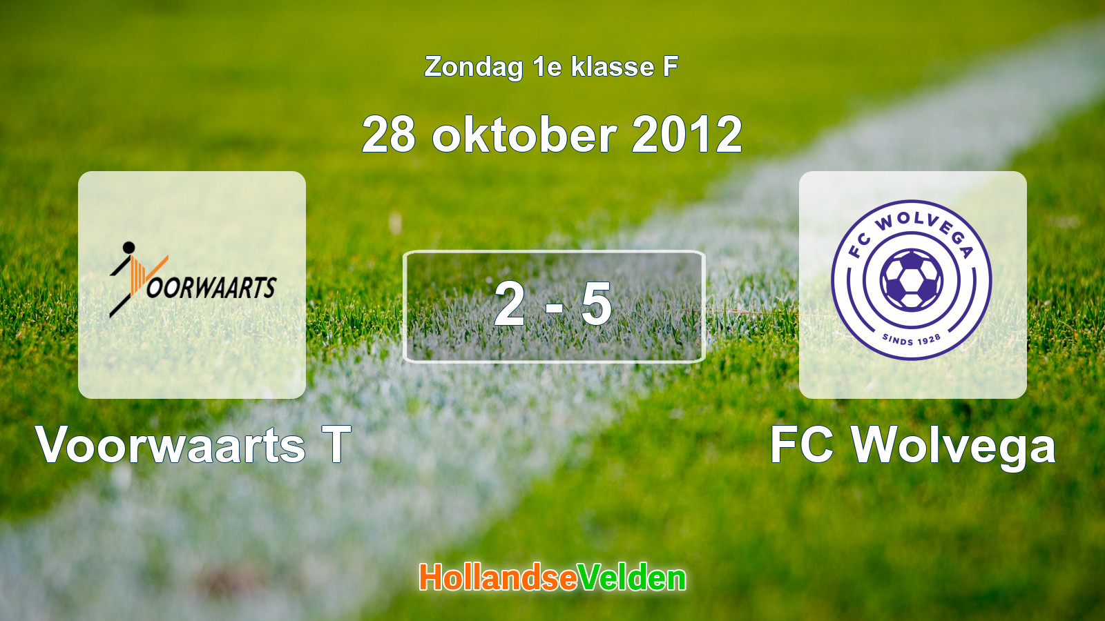 Gespeelde wedstrijd: Voorwaarts T - FC Wolvega 2 - 5 (28 oktober 2012)