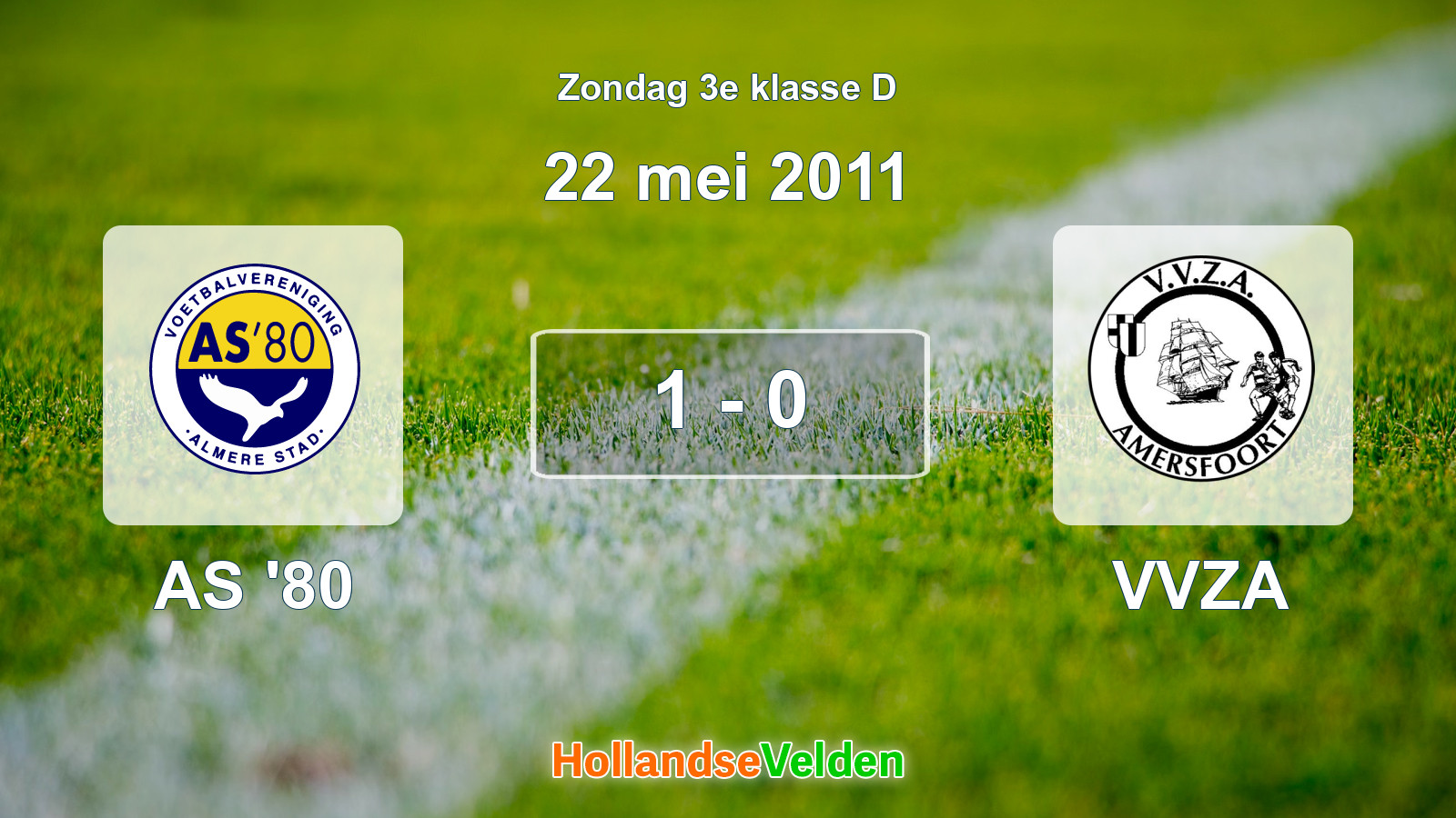 Gespeelde wedstrijd: AS '80 - VVZA 1 - 0 (22 mei 2011)