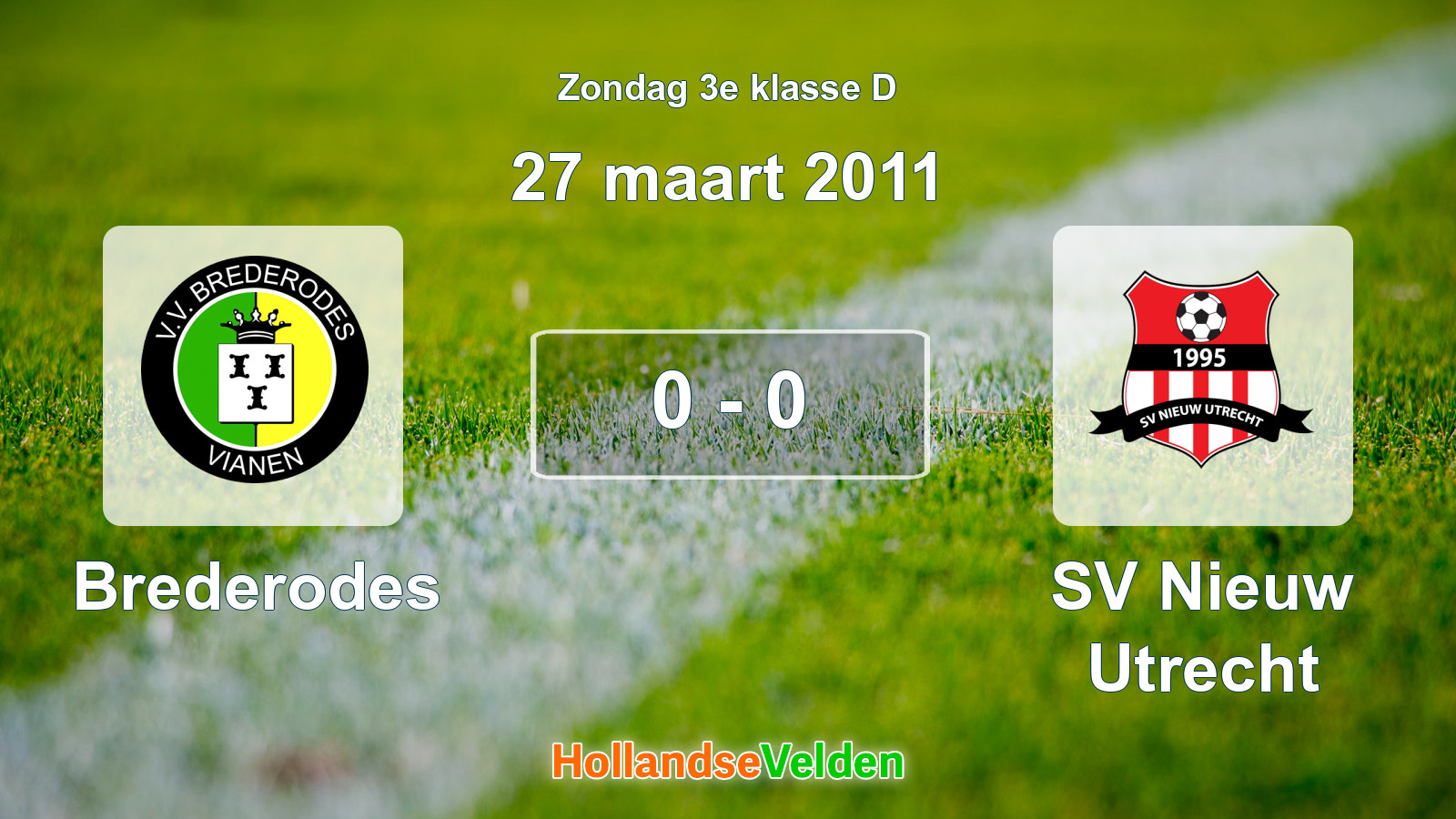 Gespeelde wedstrijd: Brederodes - SV Nieuw Utrecht 0 - 0 (27 maart 2011)