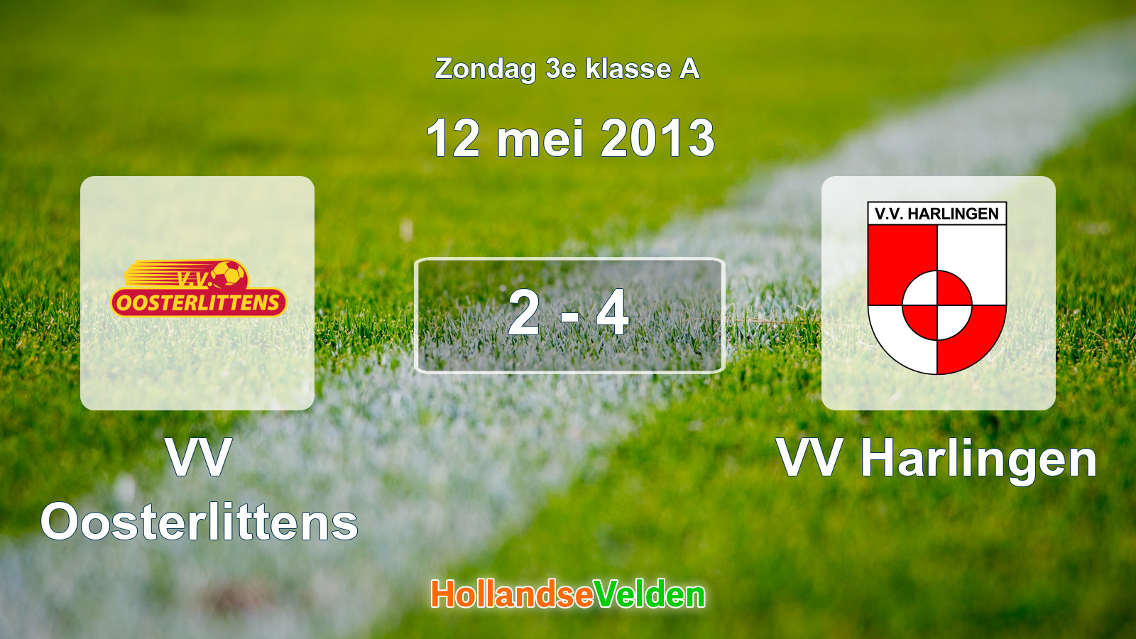 Gespeelde wedstrijd: VV Oosterlittens - VV Harlingen 2 - 4 (12 mei 2013)