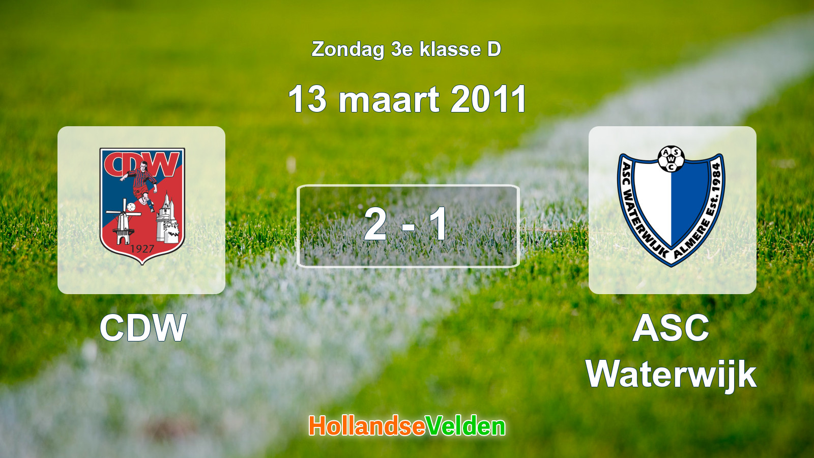 Gespeelde wedstrijd: CDW - ASC Waterwijk 2 - 1 (13 maart 2011)