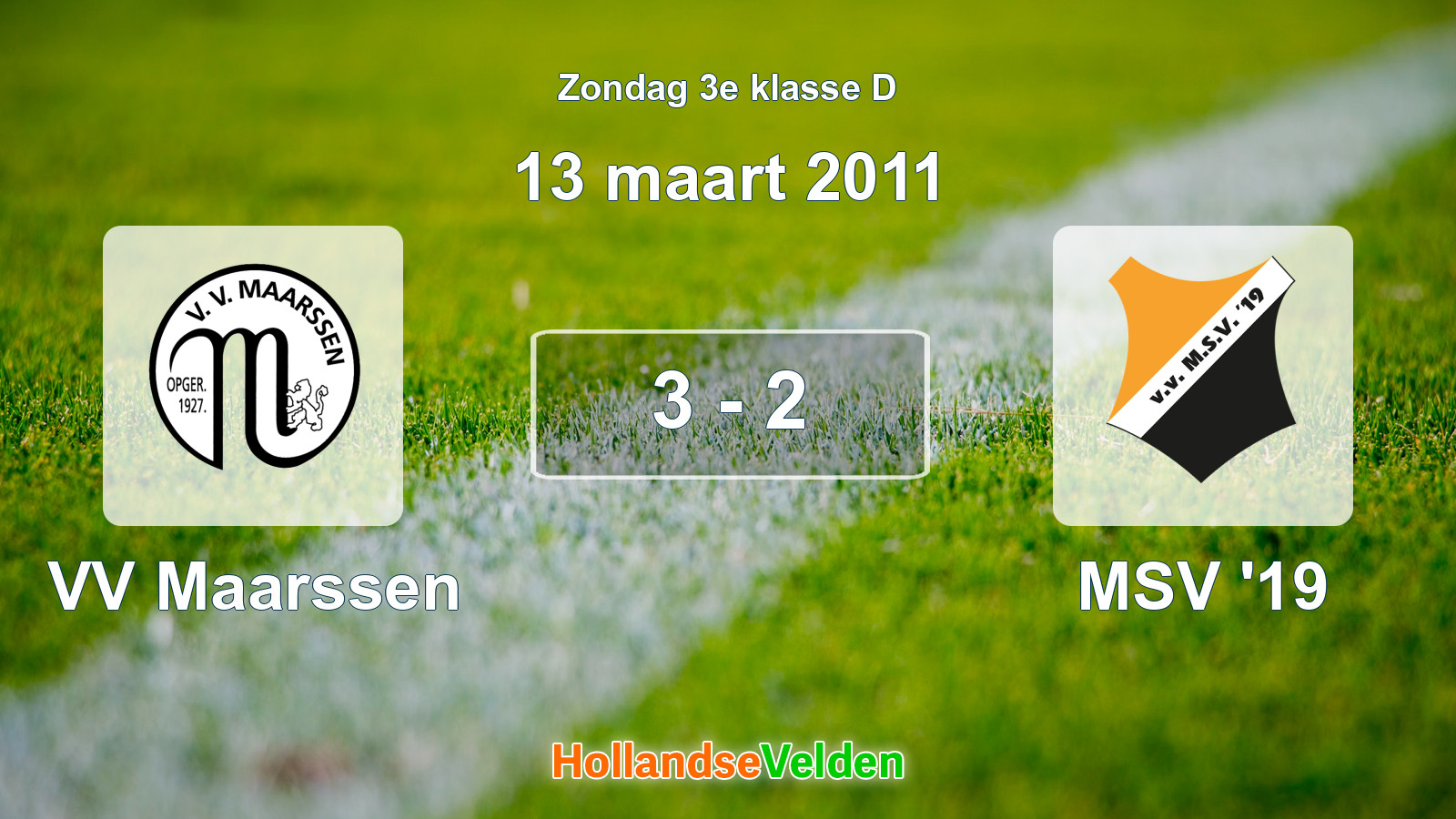 Gespeelde wedstrijd: VV Maarssen - MSV '19 3 - 2 (13 maart 2011)