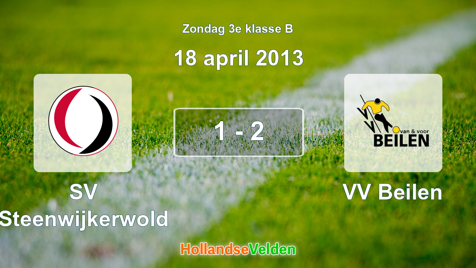 Gespeelde wedstrijd: SV Steenwijkerwold - VV Beilen 1 - 2 (18 april 2013)