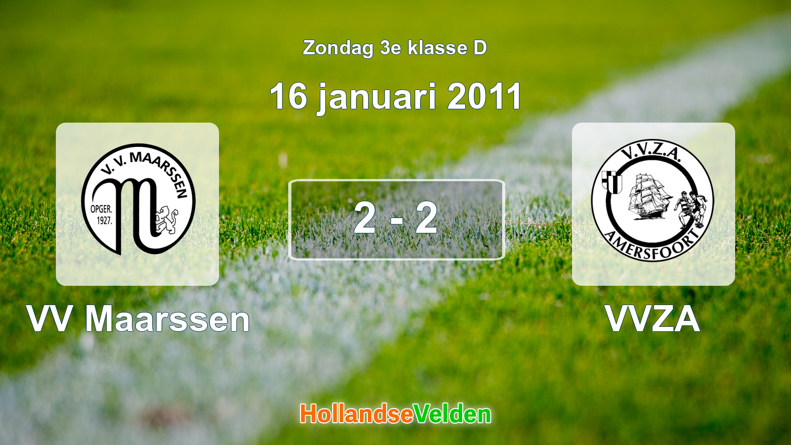 Gespeelde wedstrijd: VV Maarssen - VVZA 2 - 2 (16 januari 2011)